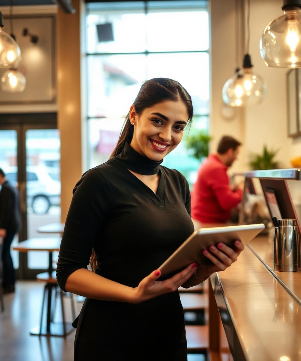 گارسون با تبلت، نه با کاغذ
